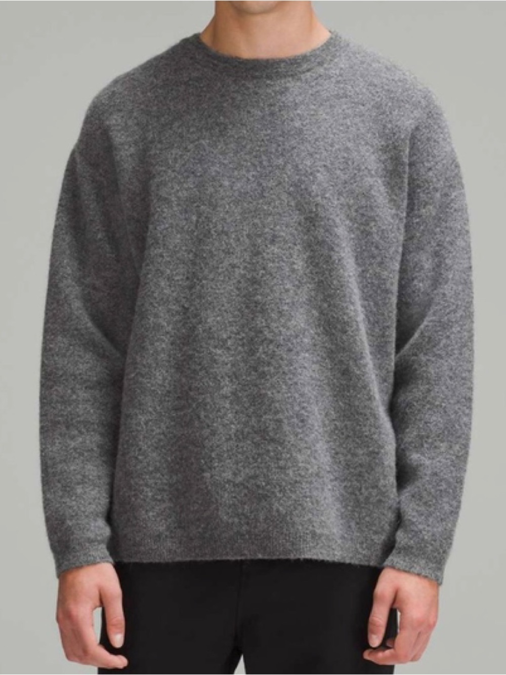 Lululemon Alpaca Merino Wool Blend Crewneck Sweater Gray Soft Luxury Pullover